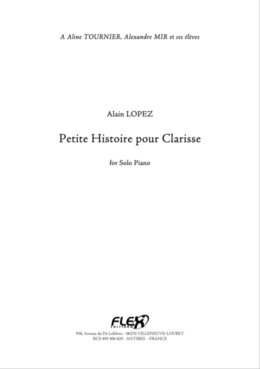 Petite Histoire pour Clarisse Piano Solo scores gallery preview page 1
