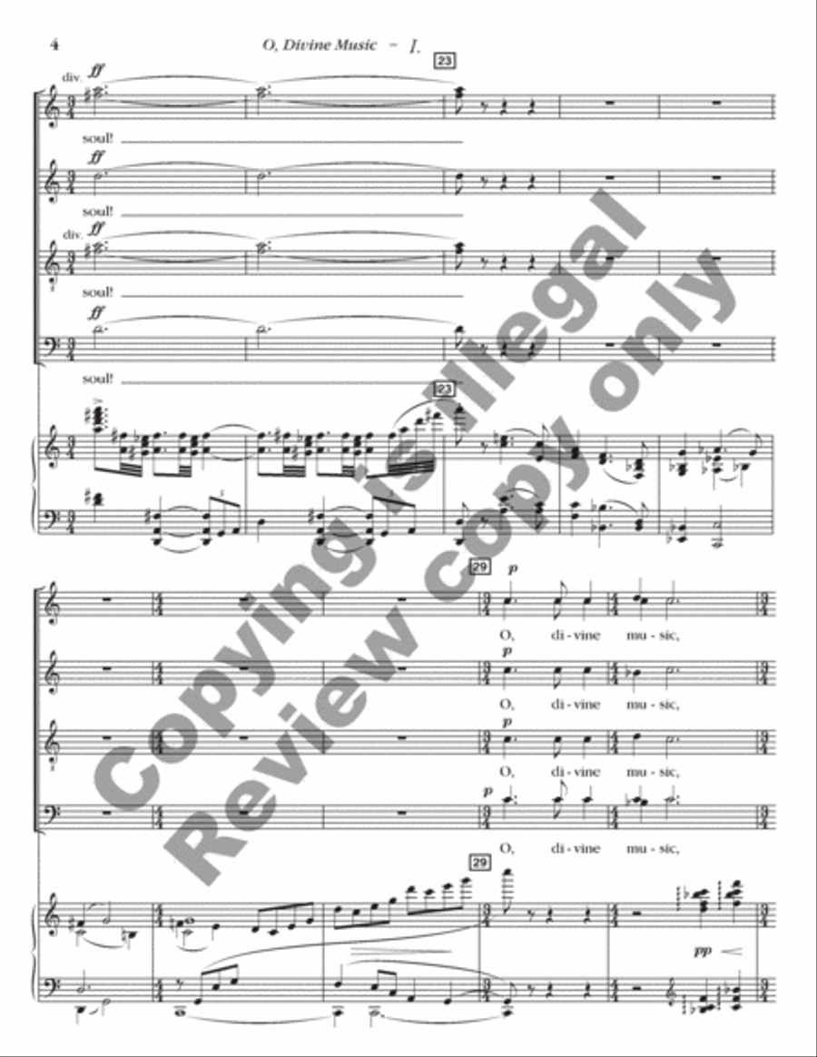 O, Divine Music (Choral Score) 4-Part scores gallery preview page 6