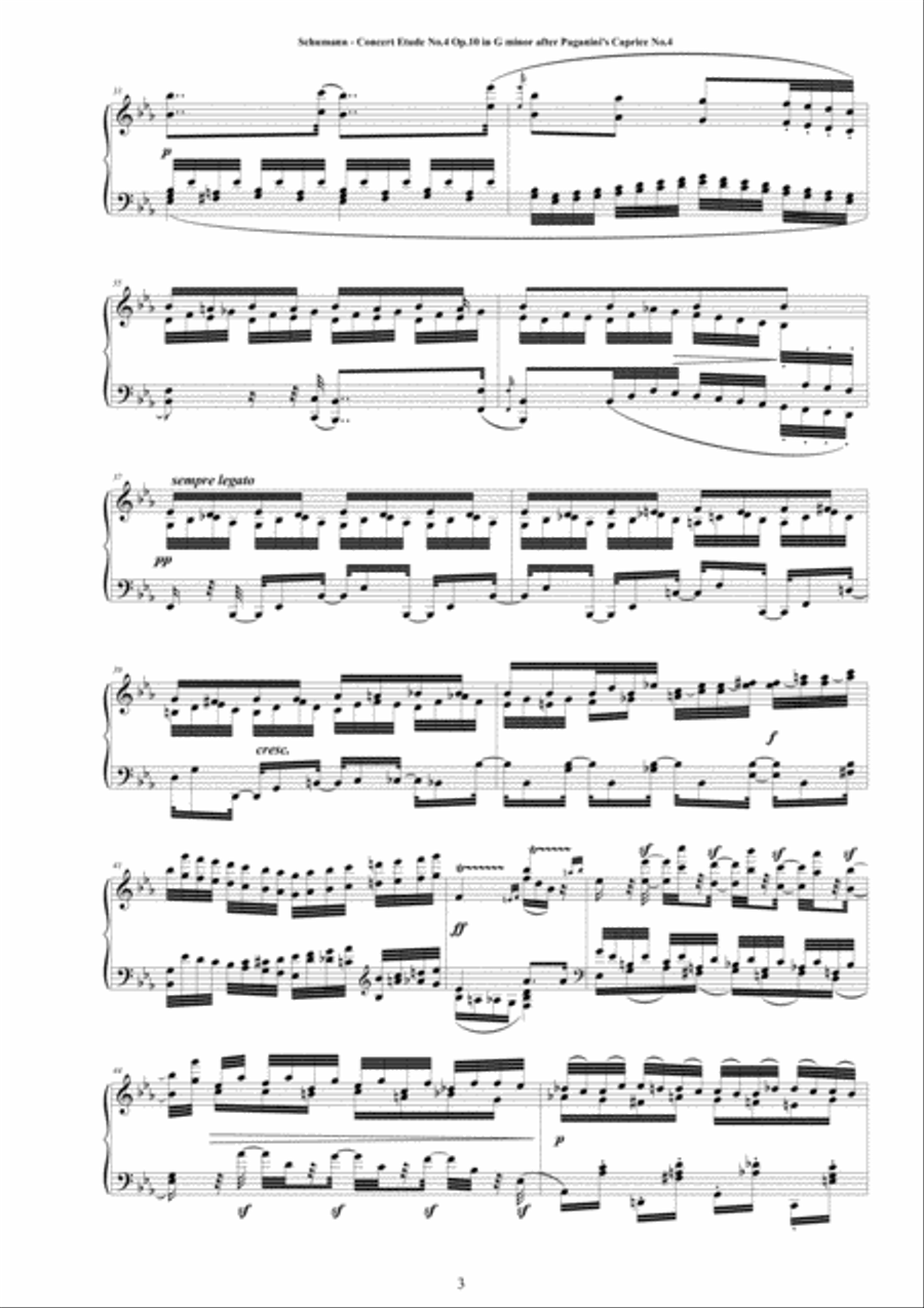 Schumann - Concert Etude No.4 in C minor Op.10 for Piano after Paganini's Caprices Piano Method scores gallery preview page 3