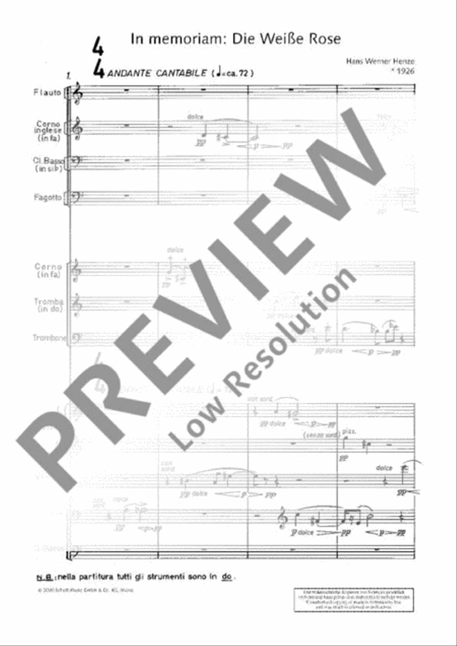 In memoriam: Die Weiße Rose English Horn scores gallery preview page 6