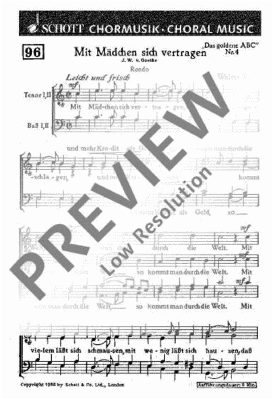 Mit Mädchen sich vertragen Men's Choir scores gallery preview page 2