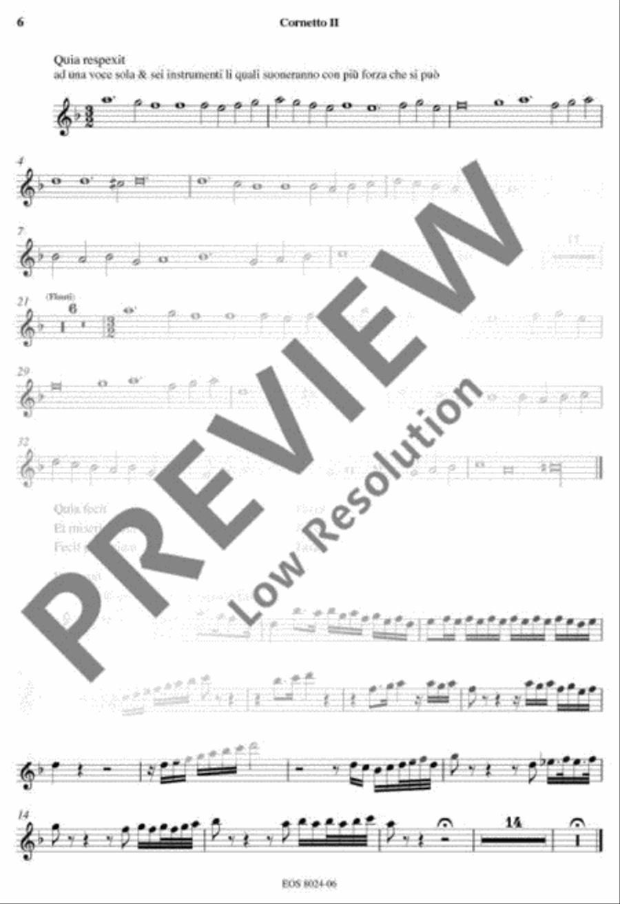 Vespro della Beata Vergine Cornet scores gallery preview page 7