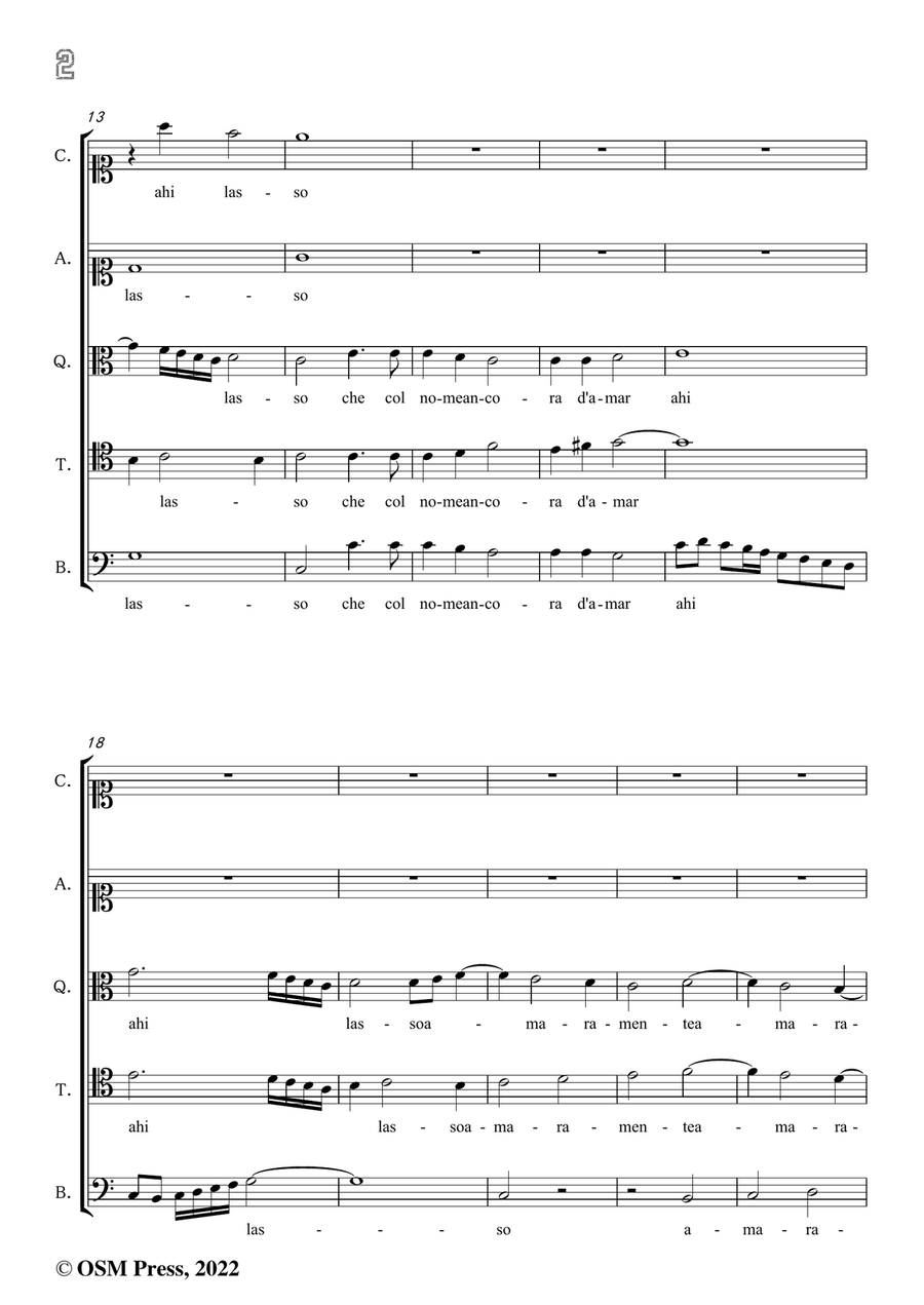 Monteverdi-Cruda Amarilli,SV 94,Voices Choir scores gallery preview page 4