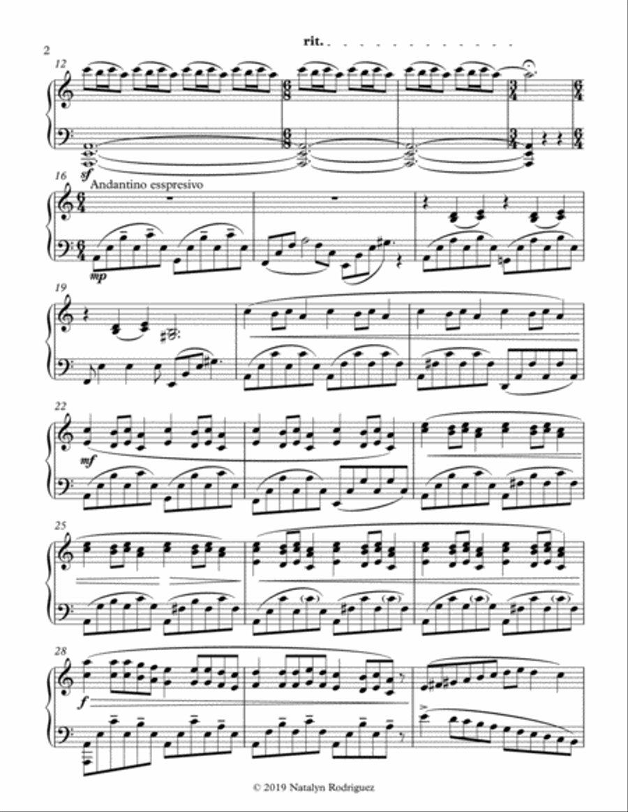 Ukrainian Bell Carol Piano Solo scores gallery preview page 2