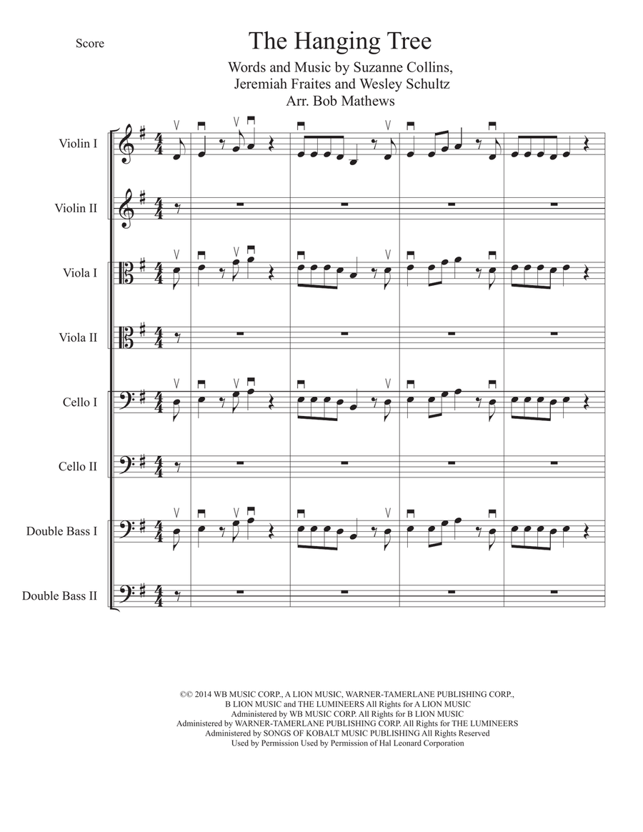 The Hanging Tree String Orchestra scores gallery preview page 1