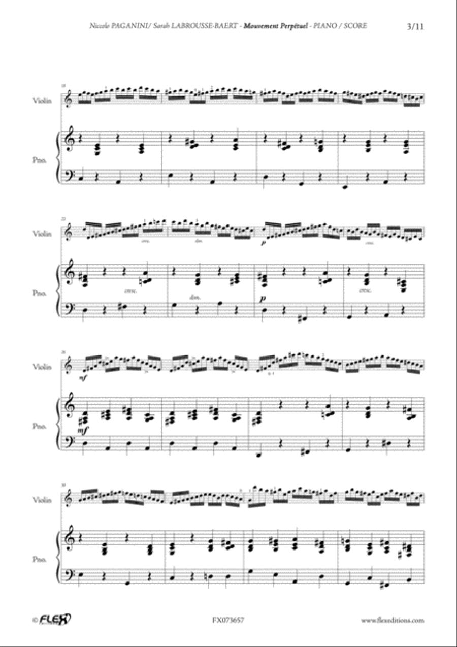 Mouvement Perpetuel Violin Solo scores gallery preview page 3