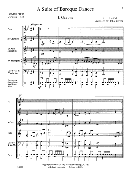 A Suite of Baroque Dances: Score