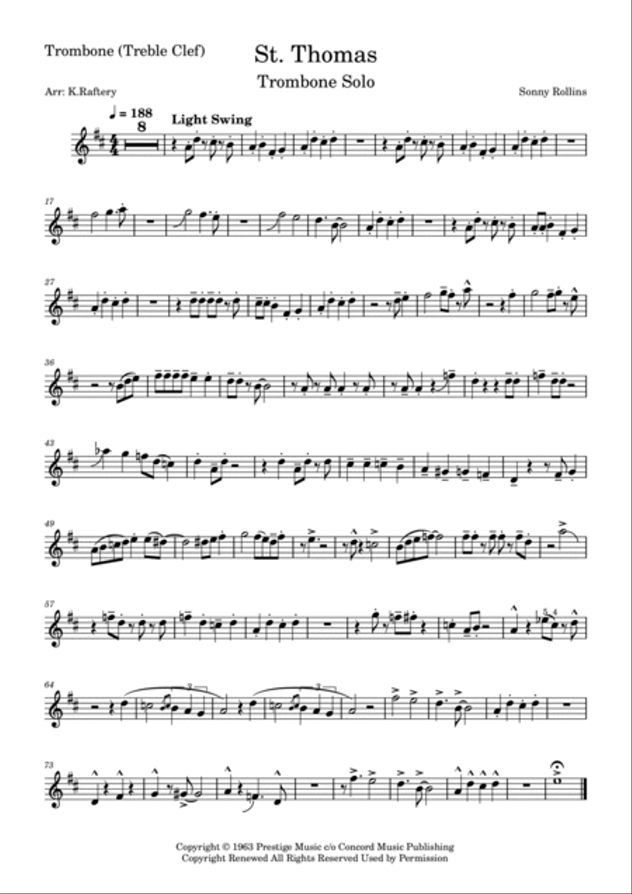 St. Thomas Trombone Solo scores gallery preview page 2
