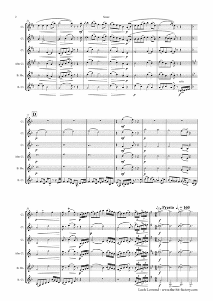 Loch Lomond - Celtic Traditional - Clarinet Quartet image number null