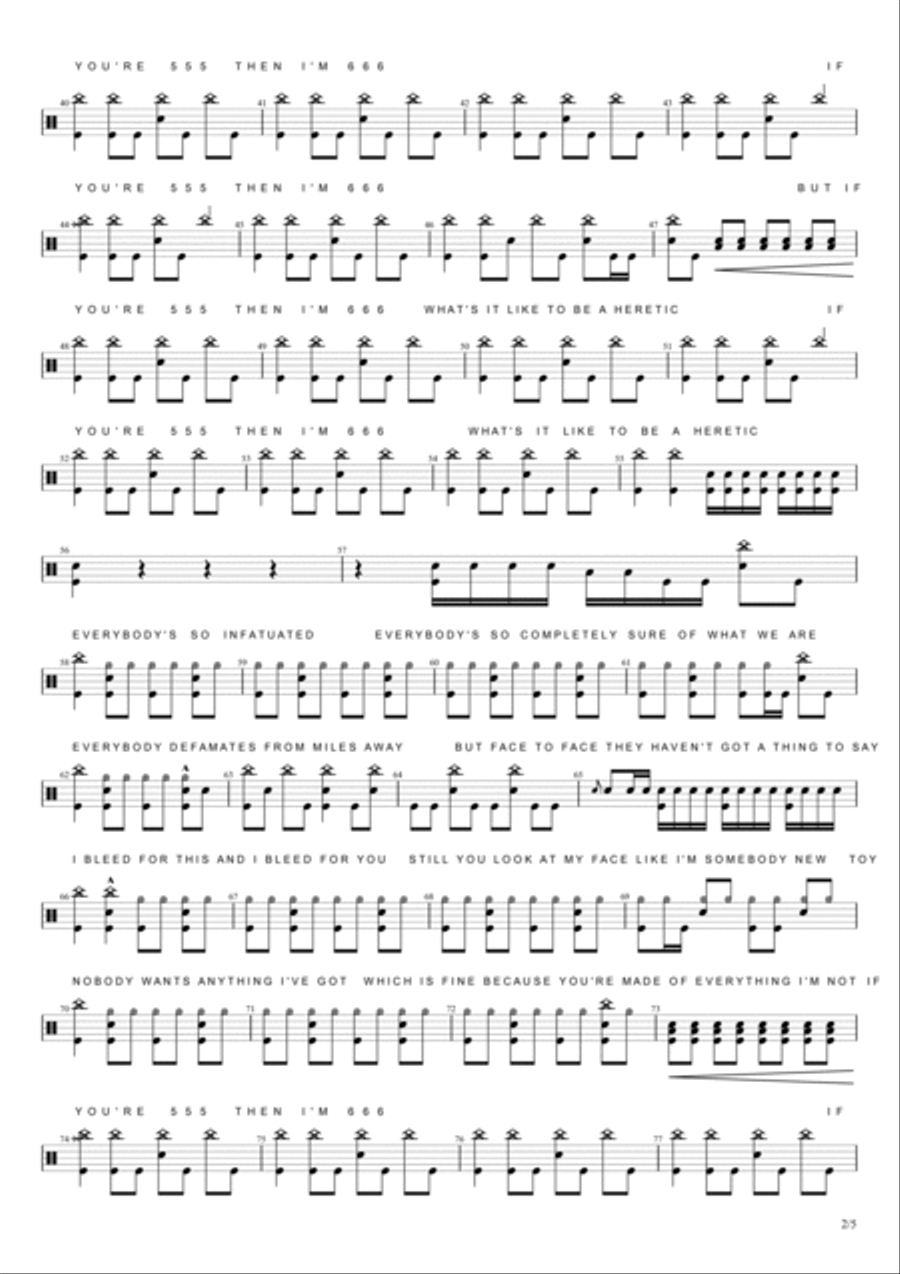 The Heretic Anthem Drum Set scores gallery preview page 2