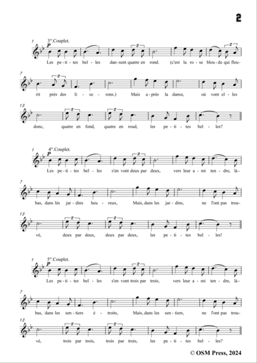 Alfred Bruneau-La ronde des petites belles,in B flat Major Voice scores gallery preview page 3