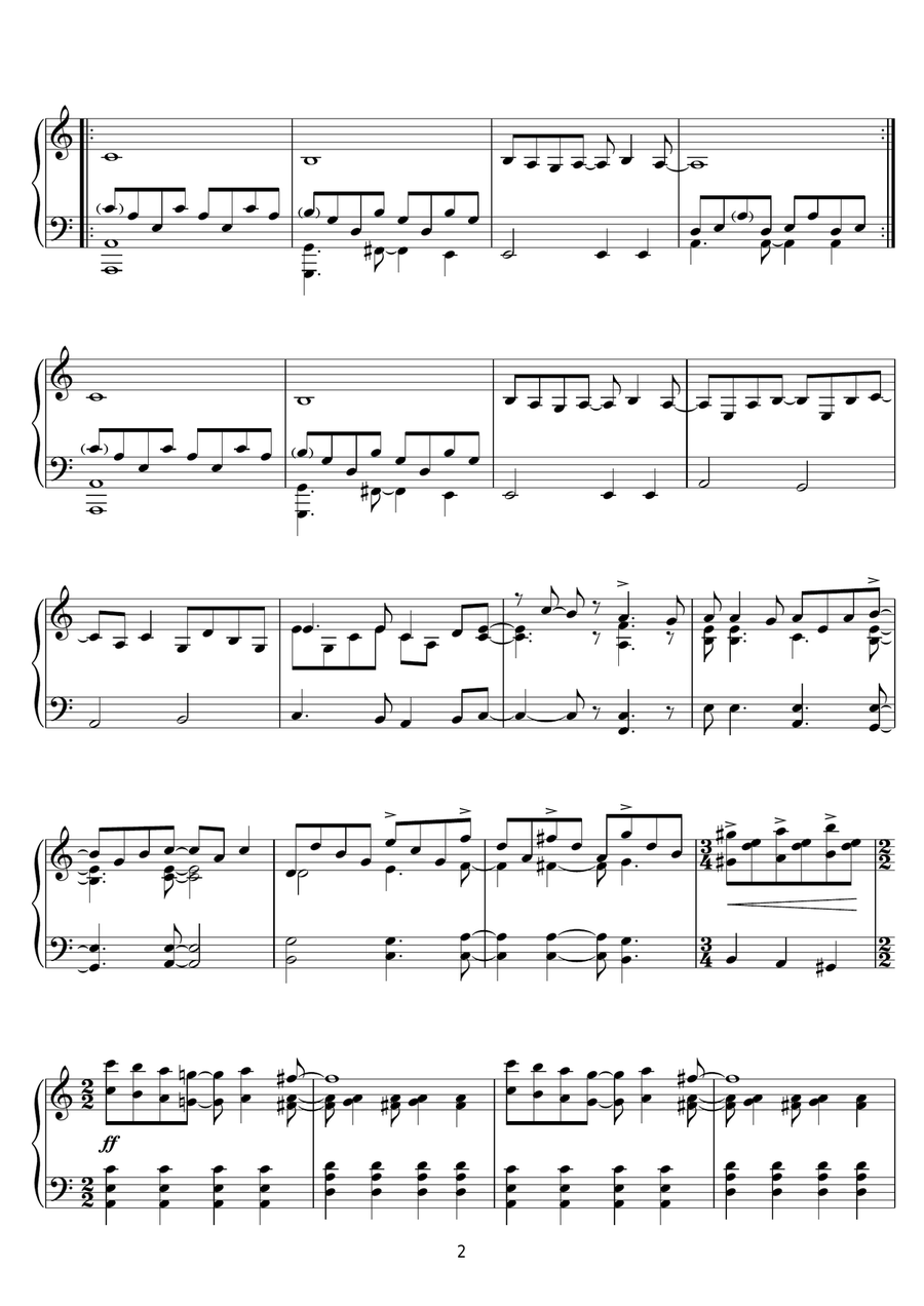 Classical Gas Piano Solo scores gallery preview page 2