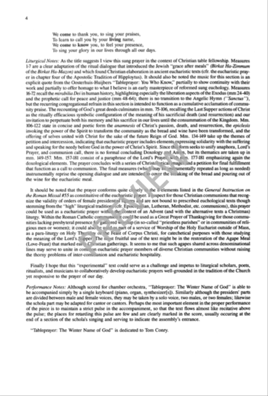 Tableprayer: Winter Name of God 4-Part scores gallery preview page 5