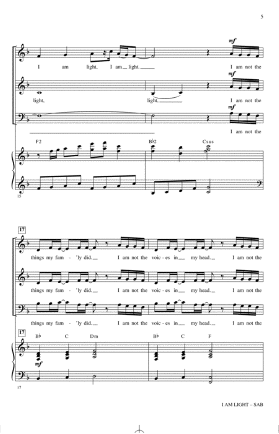 I Am Light (arr. Mark Hayes and Kimberly Lilley) 3-Part scores gallery preview page 4