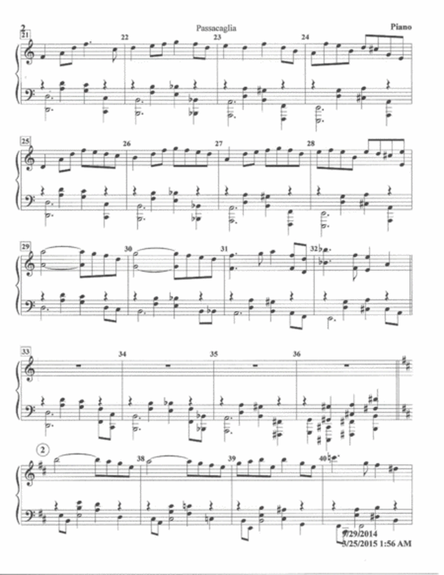 Passacaglia Trio Opus 20 Parts