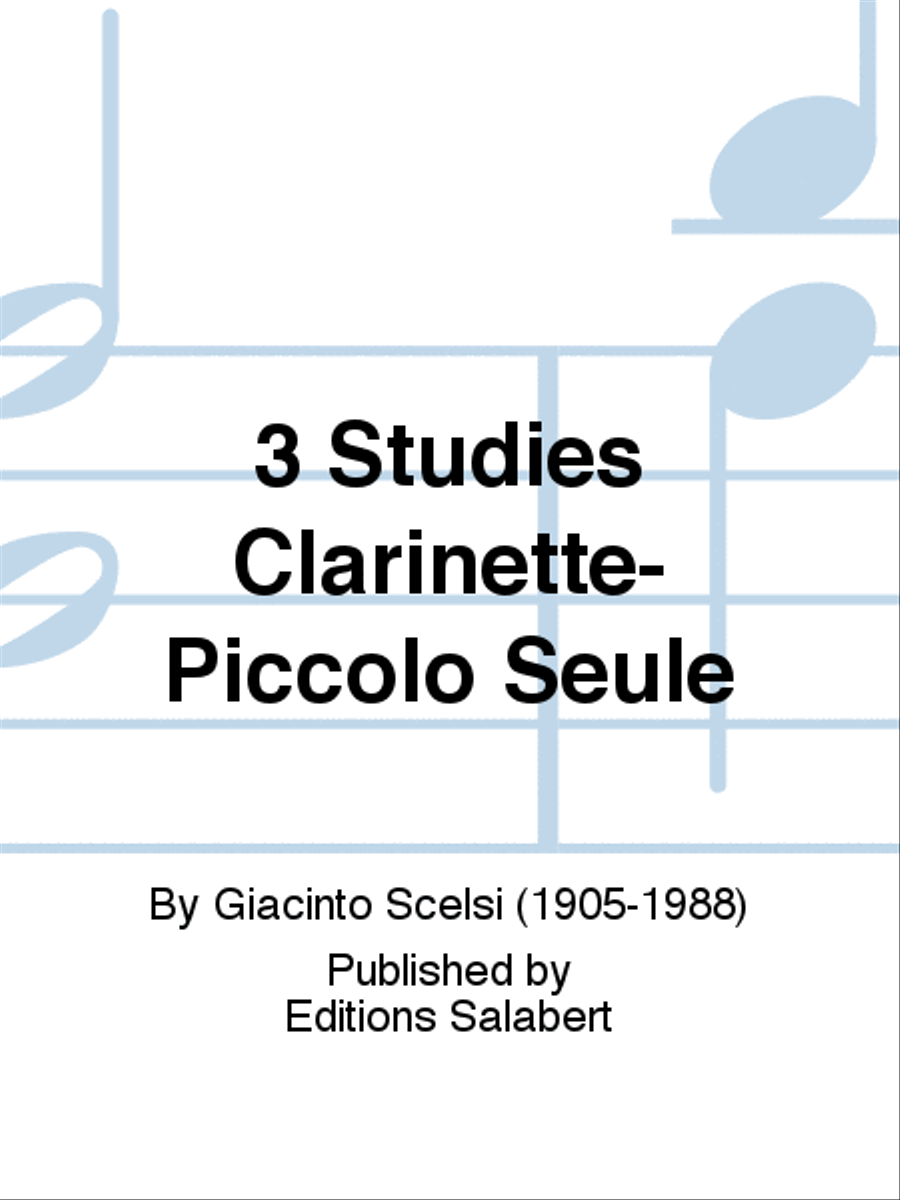 3 Studies Clarinette-Piccolo Seule Piccolo scores gallery preview page 1