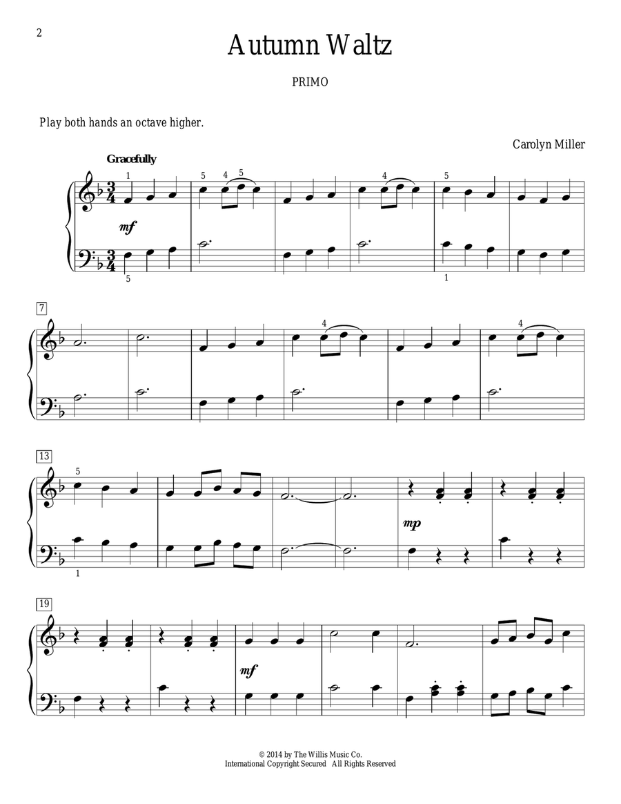 Autumn Waltz Piano Method scores gallery preview page 2