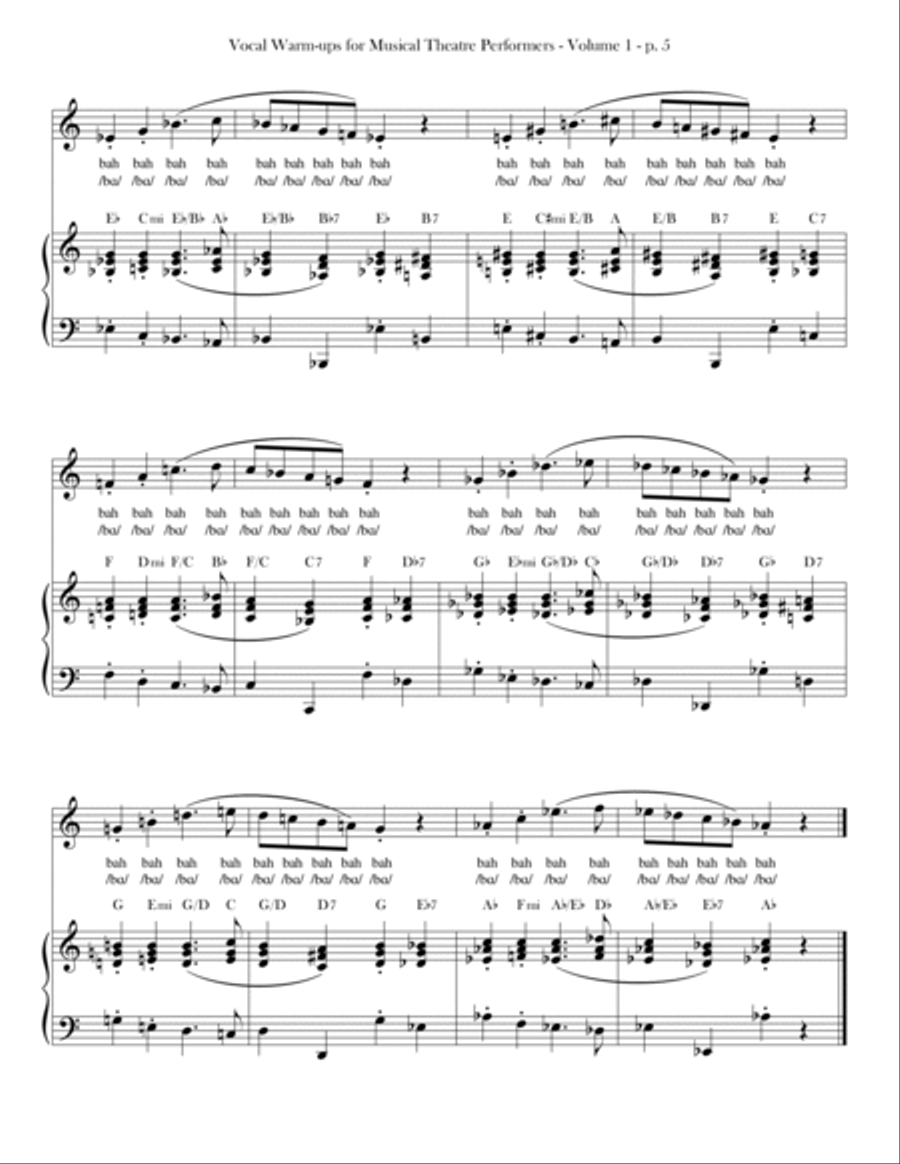 Vocal Warm-Ups for Musical Theatre Performers: Volume 1 Voice scores gallery preview page 5