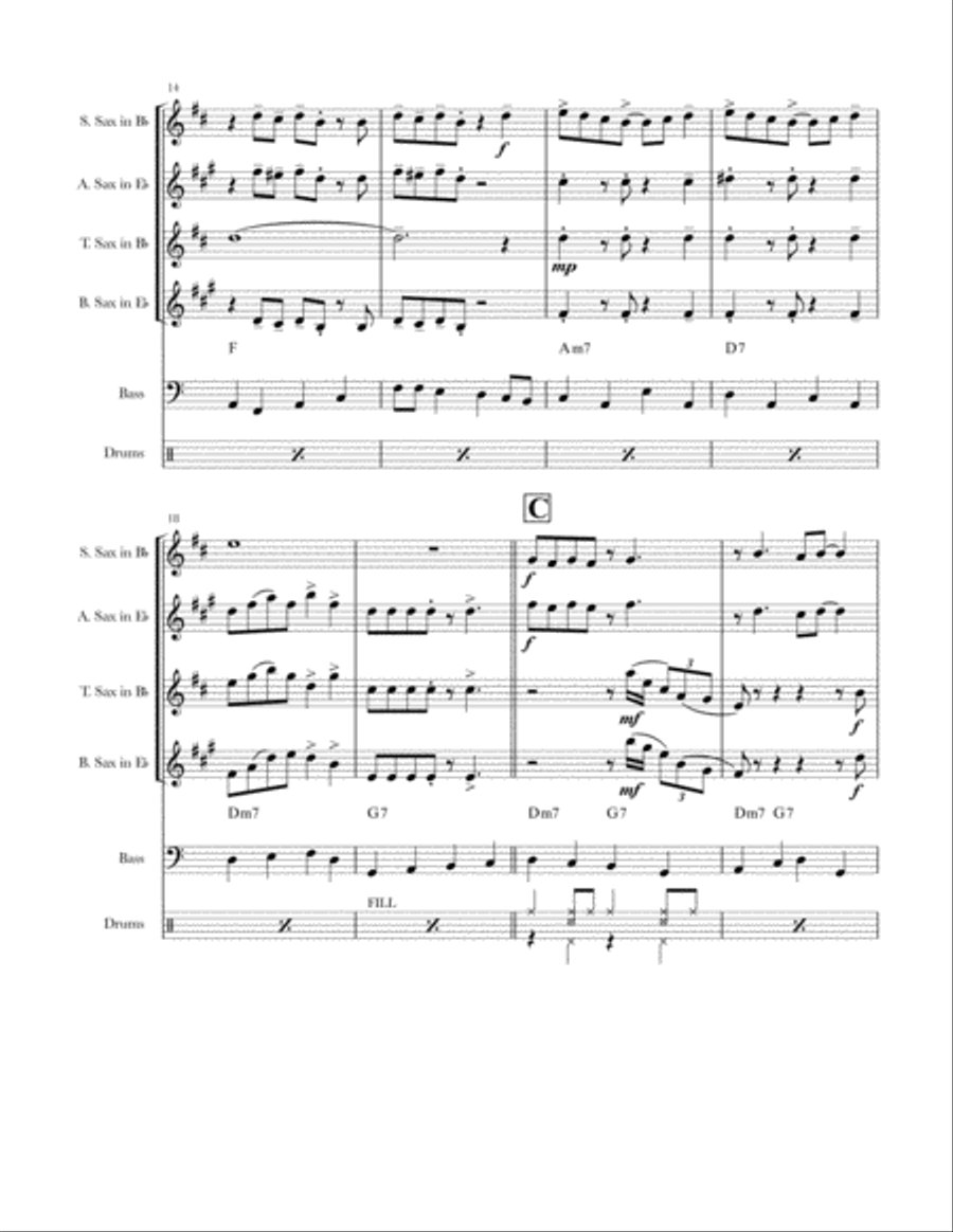 Satin Doll Saxophone Quartet scores gallery preview page 4