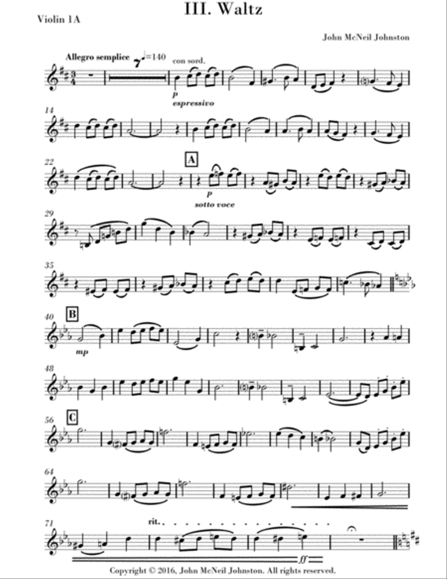 Divertimento for Strings: III. Waltz- Parts String Orchestra scores gallery preview page 5