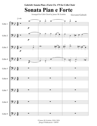 Book cover for Gabrieli: Sonata Pian e Forte Ch. 175 for Cello Choir