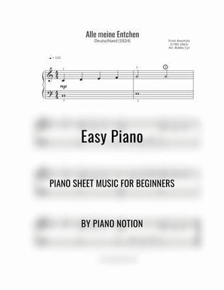 Book cover for Alle meine Entchen (Easy Piano Solo)