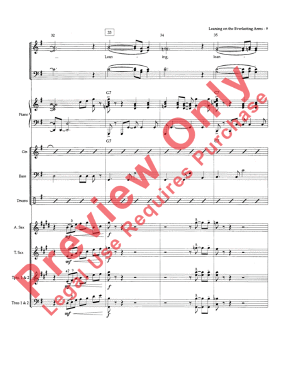 Leaning on the Everlasting Arms Choir scores gallery preview page 10