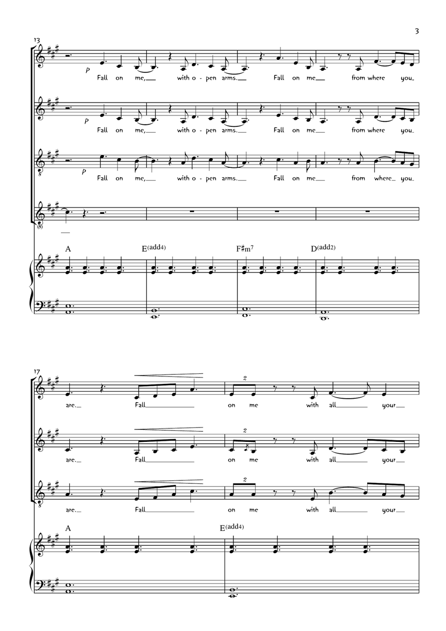 Fall On Me Fall On Me 3-Part scores gallery preview page 3