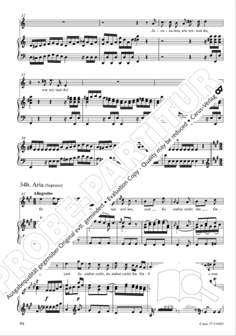 Markuspassion. Werkausgabe Reihe 1, Bd. 7 (Homilius) 4-Part scores gallery preview page 101