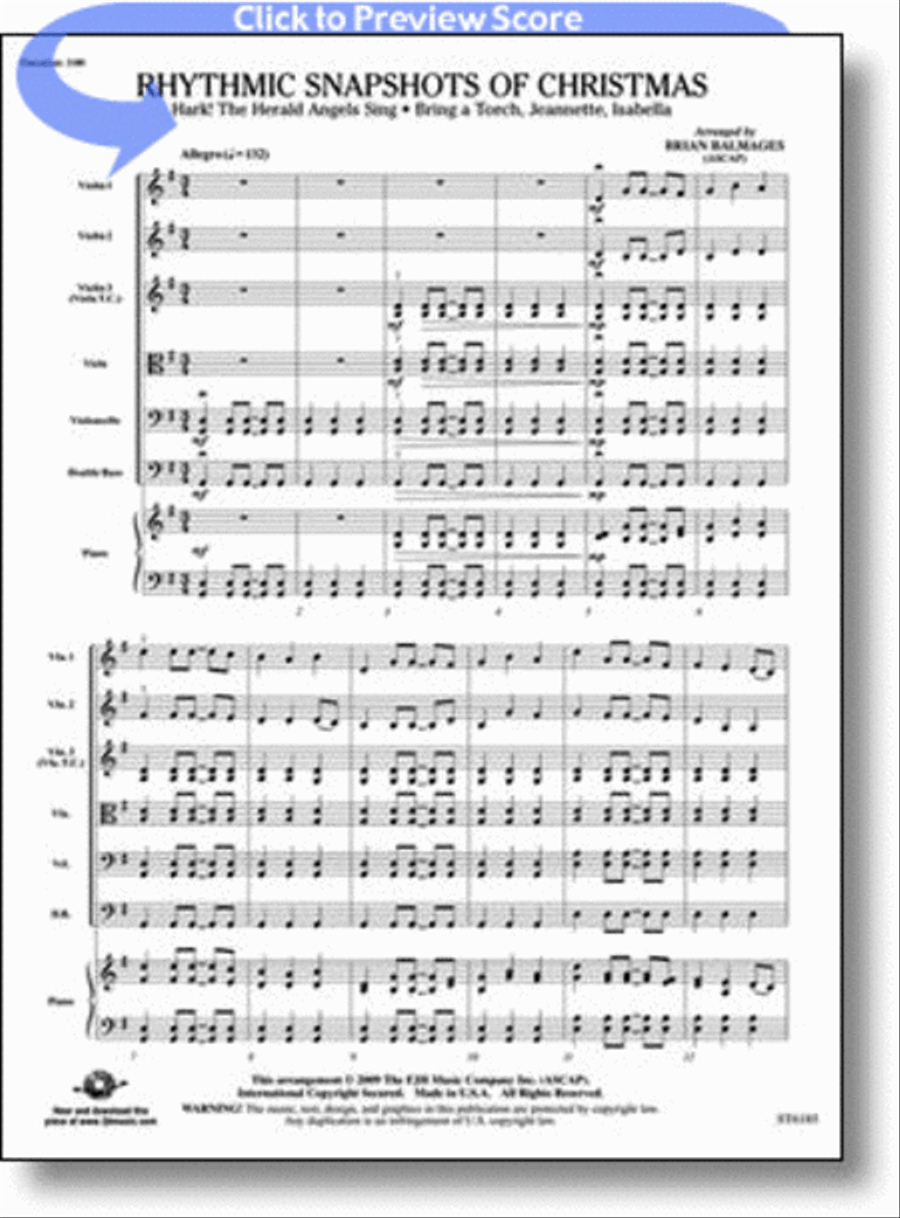 Rhythmic Snapshots of Christmas String Orchestra scores gallery preview page 1