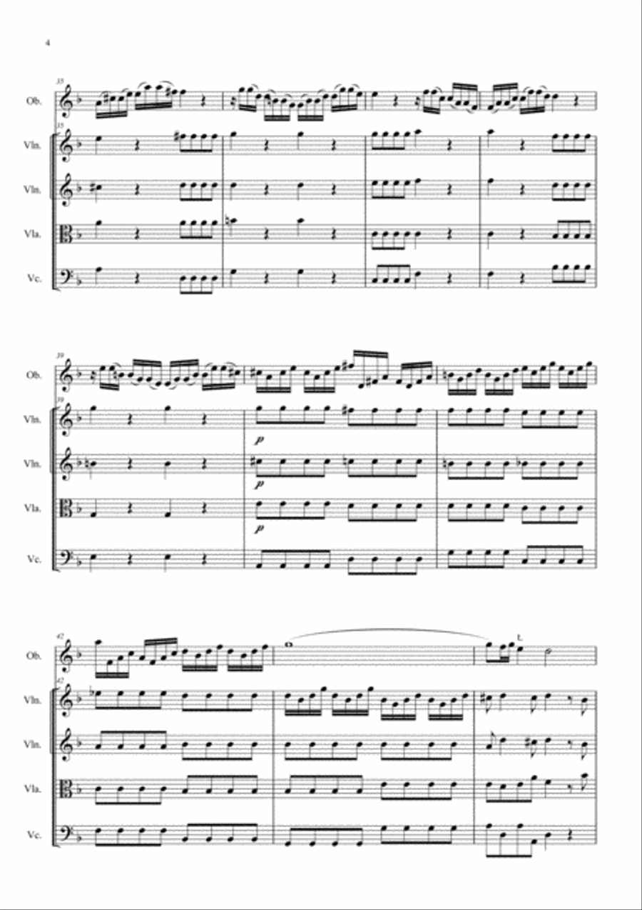 Oboe Concerto in D minor, S D935 String Orchestra scores gallery preview page 5