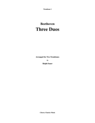 Book cover for Three Duos for Two Trombones