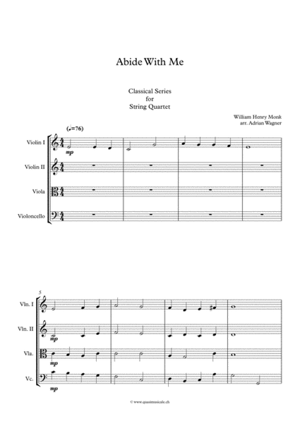 "Abide With Me" String Quartet arr. Adrian Wagner image number null