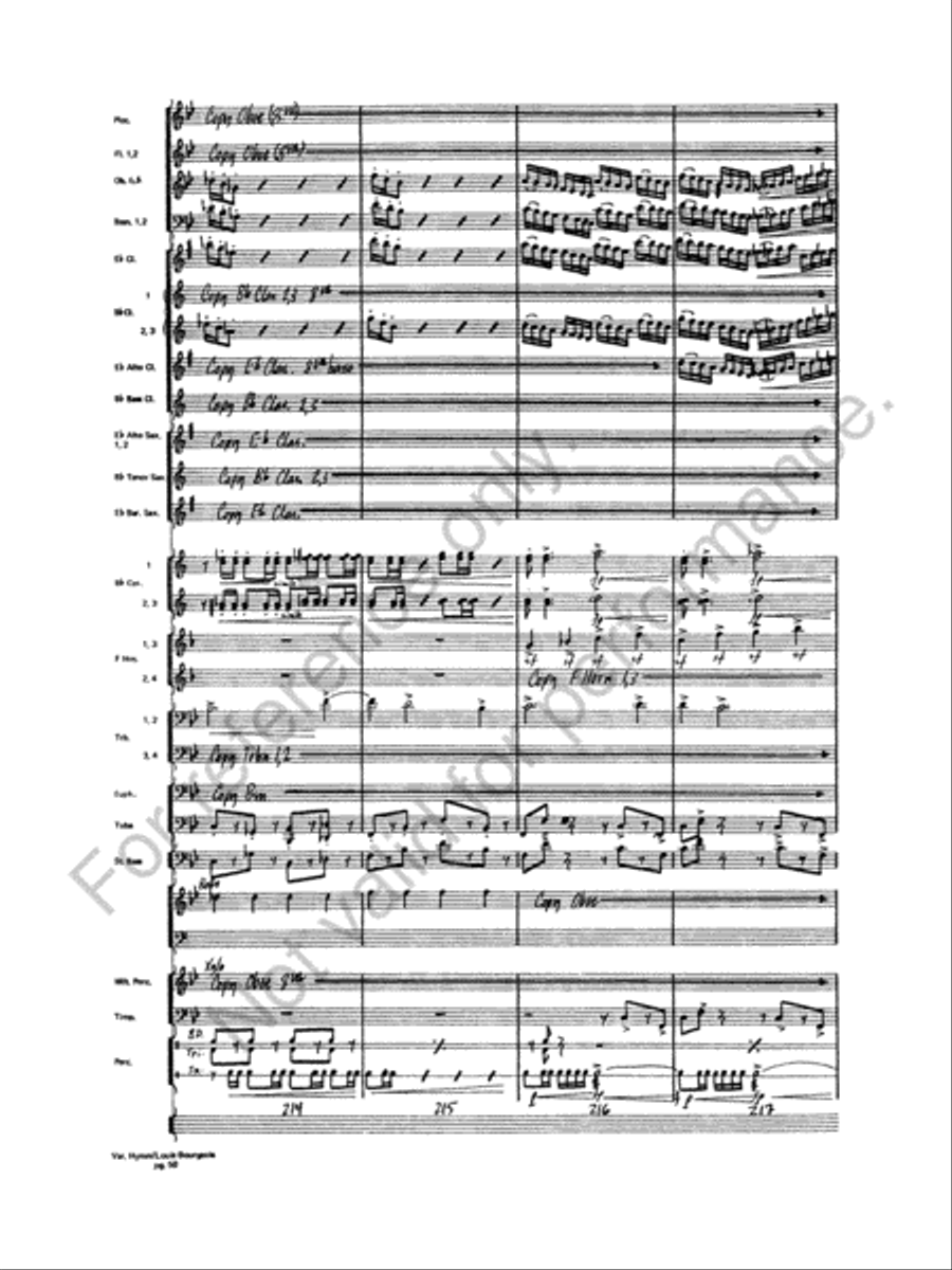 Variations On A Hymn By Louis Bourgeois Concert Band scores gallery preview page 51