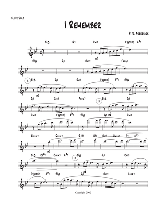 Book cover for I Remember (Flute Solo)