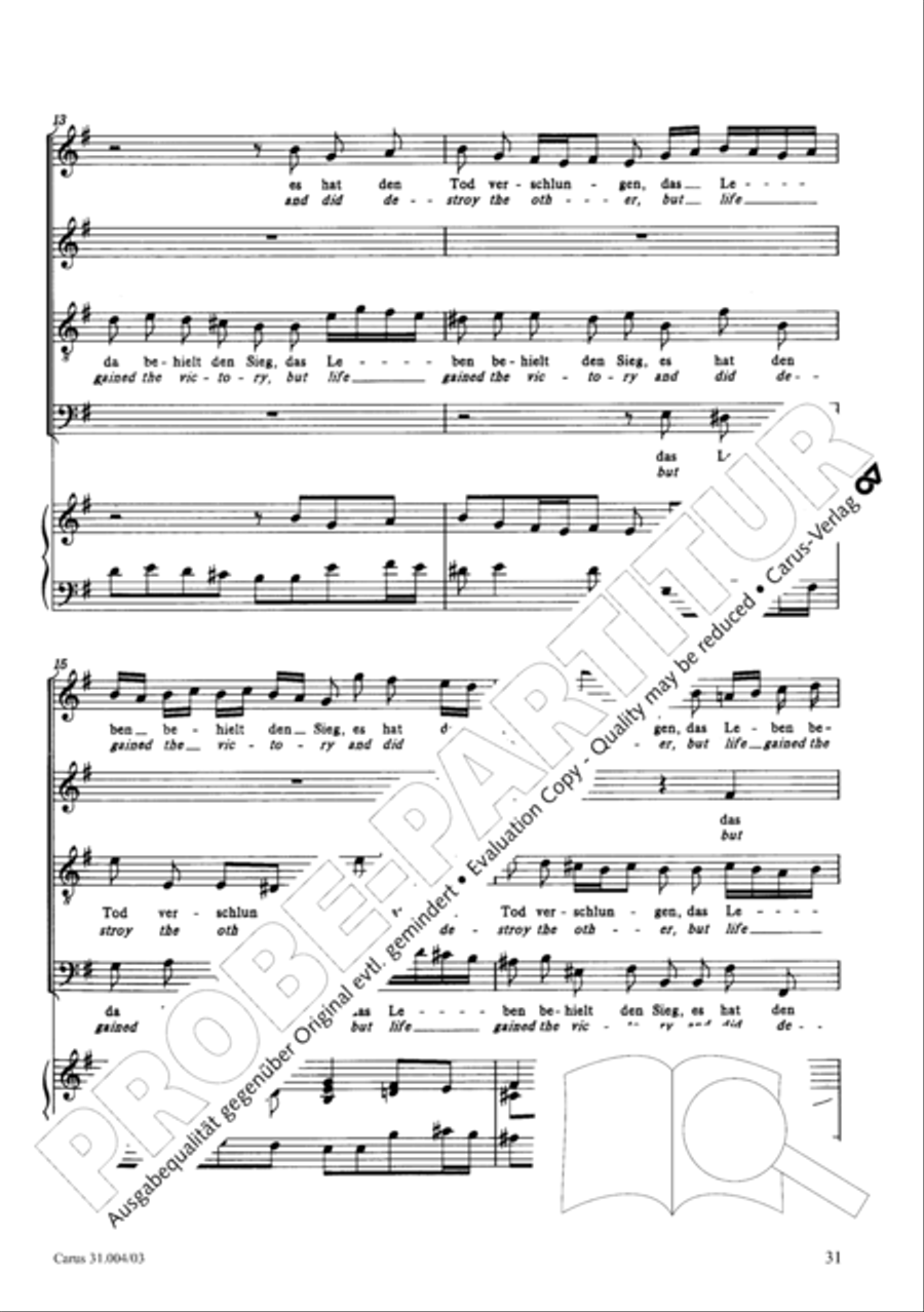 Christ lay in death's cold prison (Christ lag in Todesbanden) 4-Part scores gallery preview page 32