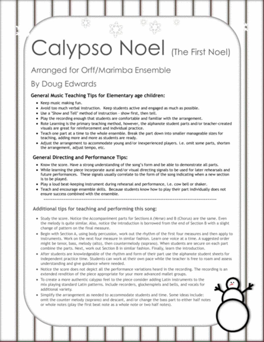 Calypso Noel (The First Noel) Large Ensemble scores gallery preview page 2