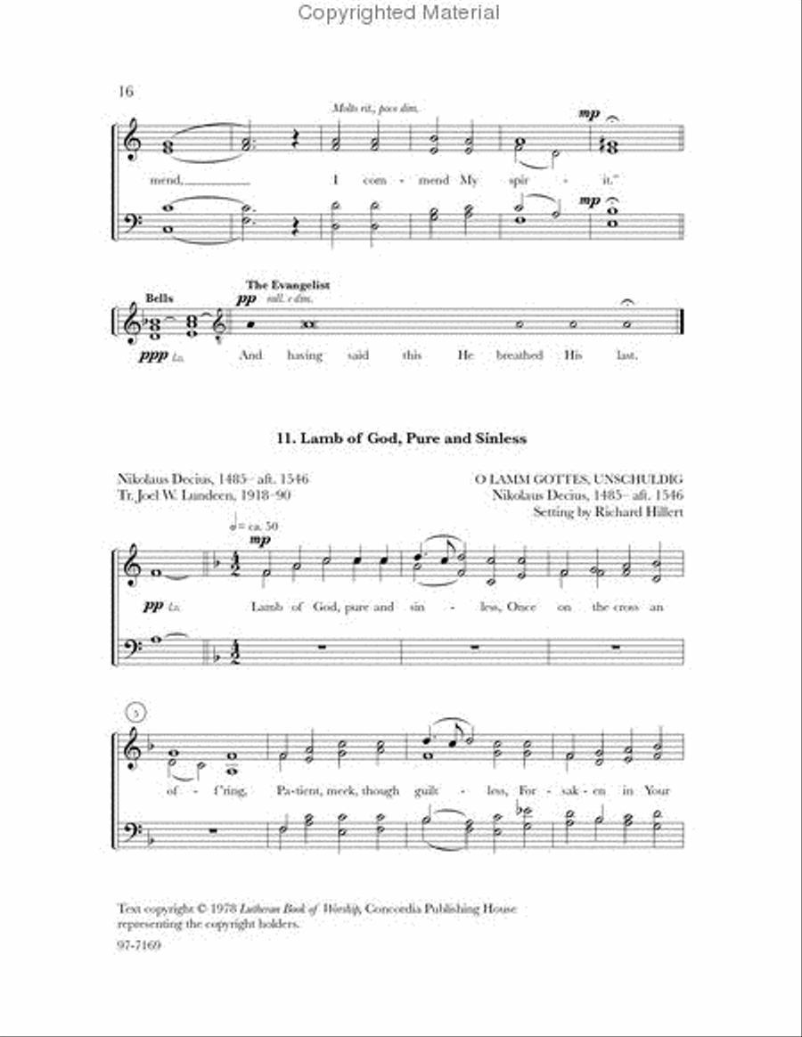 The Seven Words from the Cross (Hillert) 4-Part scores gallery preview page 5