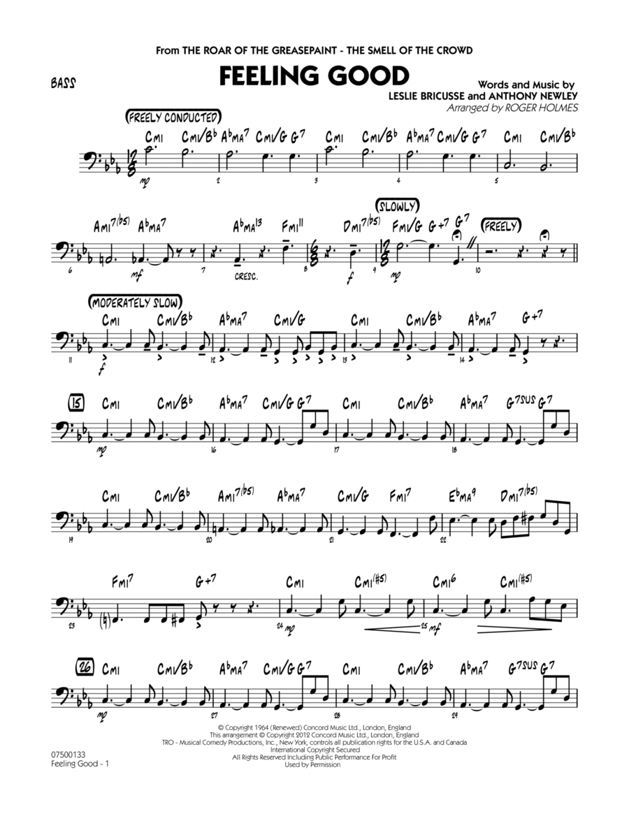 Feeling Good - Bass Jazz Ensemble scores gallery preview page 1