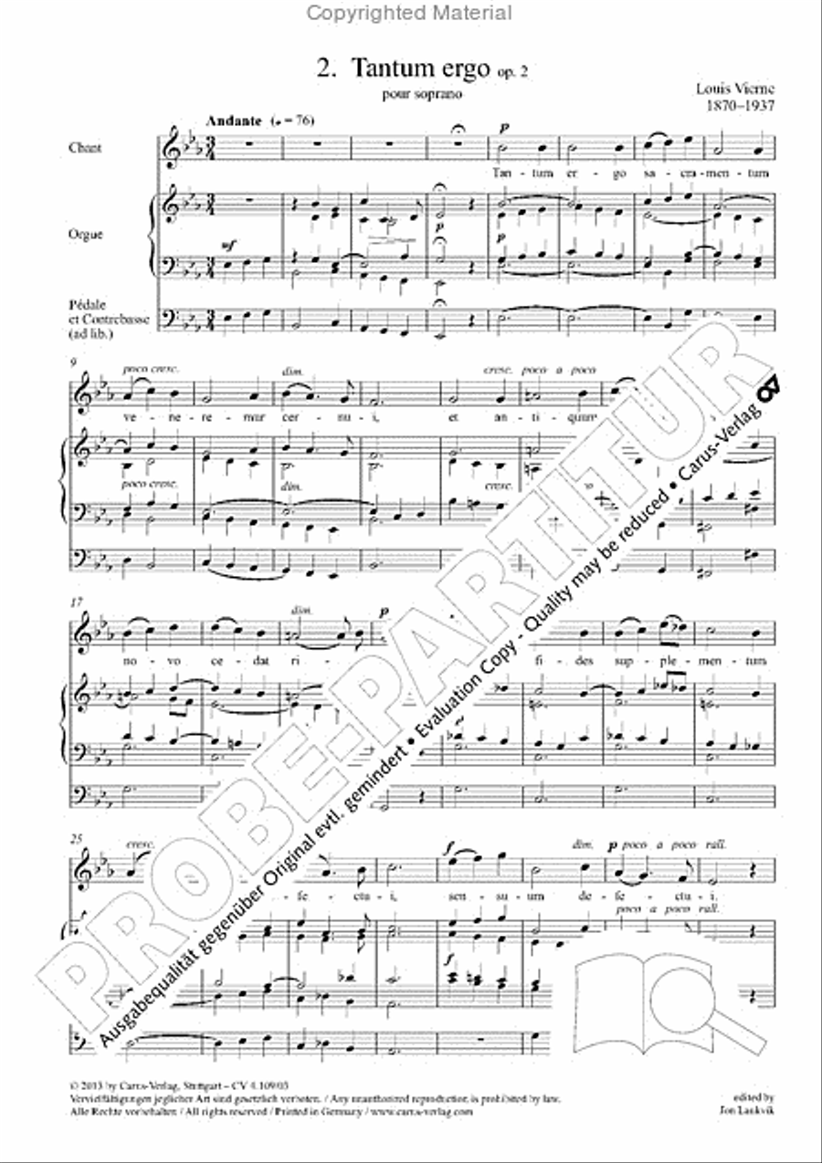 Shorter sacred works. Vol. 15 of the Vierne Complete Edition (Vierne: Kleinere Kirchenwerke. Bd. 15 der Vierne-Gesamtausgabe) Organ scores gallery preview page 5