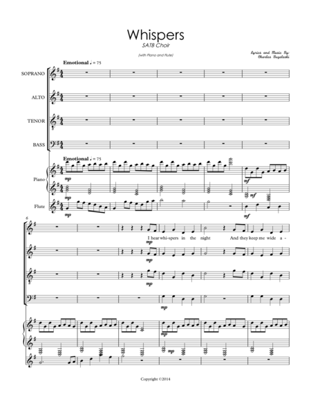 Whispers In The Night (SATB Choir) image number null
