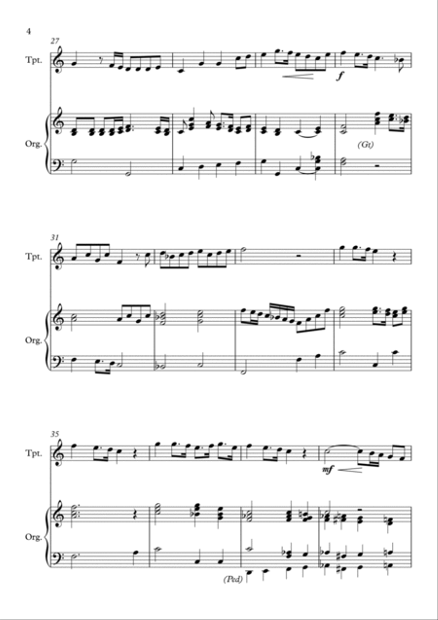 Joy To The World, for Trumpet and Organ Trumpet Solo scores gallery preview page 4