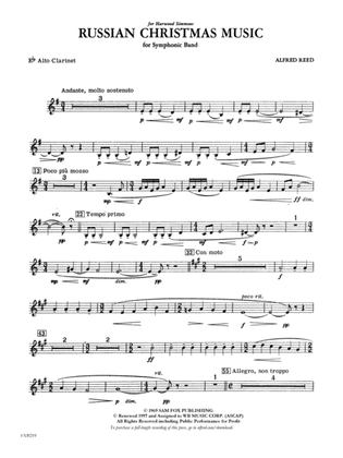 Book cover for Russian Christmas Music: E-flat Alto Clarinet