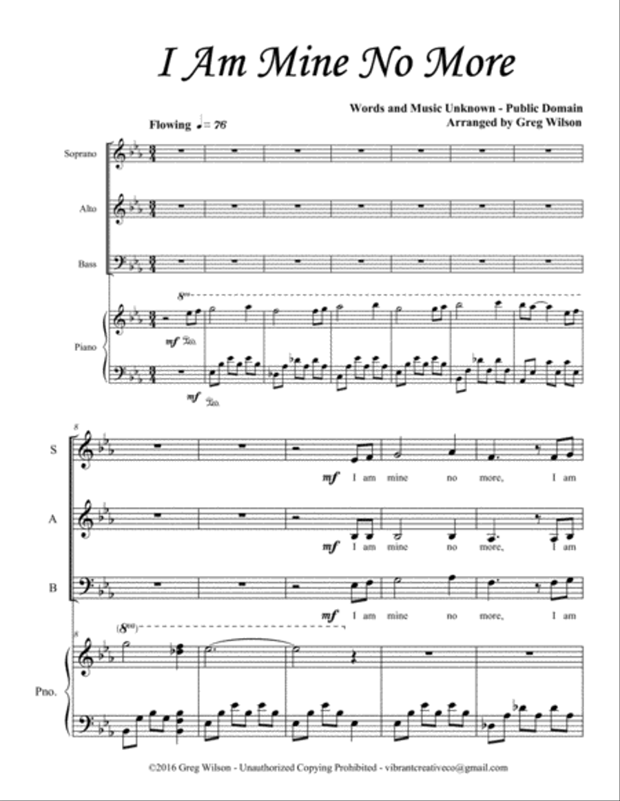 I Am Mine No More 3-Part scores gallery preview page 1