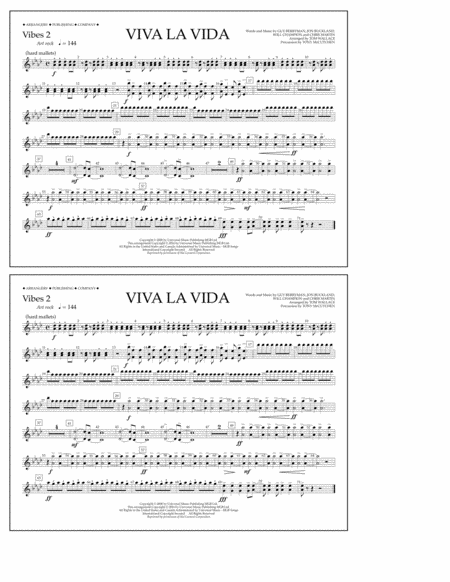 Viva La Vida - Vibes 2 by Coldplay Marching Band - Digital Sheet Music