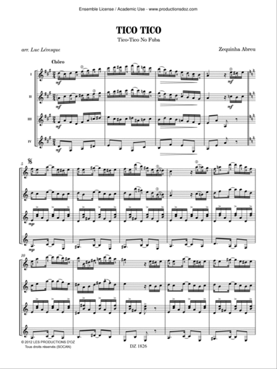 Tico Tico Guitar Ensemble scores gallery preview page 2