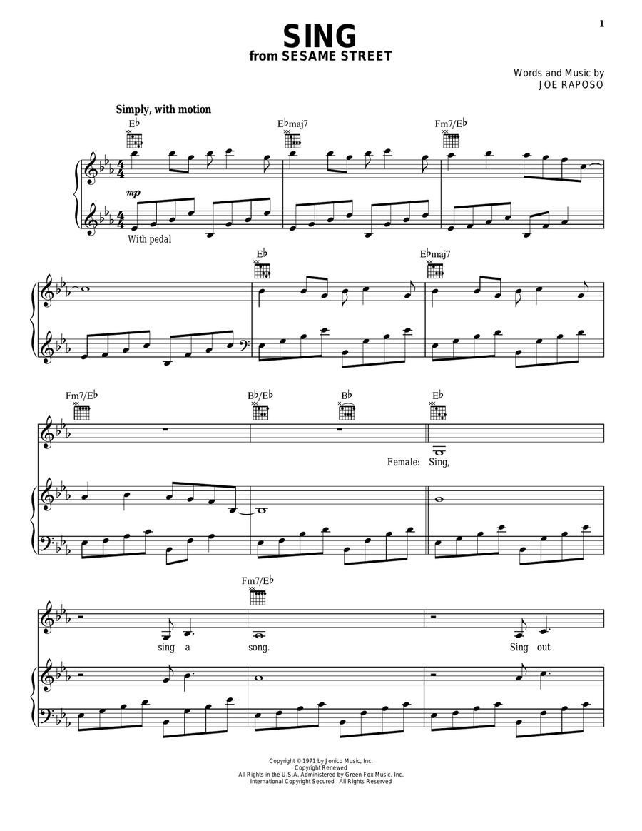 Sing Acoustic Guitar scores gallery preview page 1