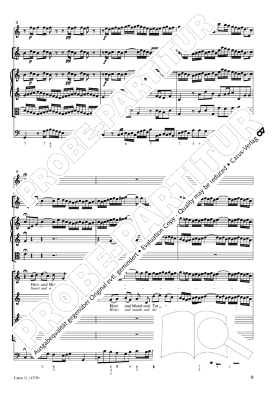 Heart and mouth and thought and action (Herz und Mund und Tat und Leben) (Herz und Mund und Tat und Leben) 4-Part scores gallery preview page 10