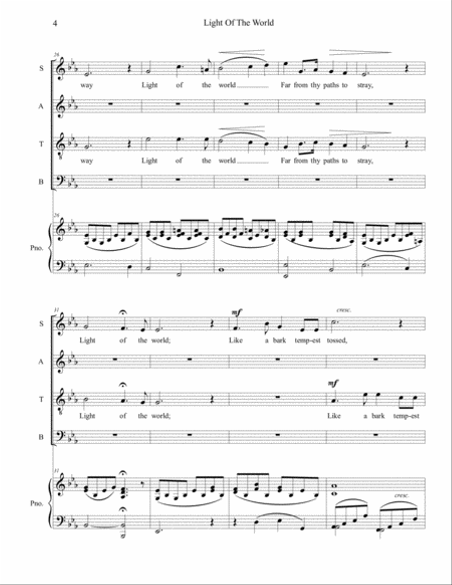 Light Of The World 4-Part scores gallery preview page 4