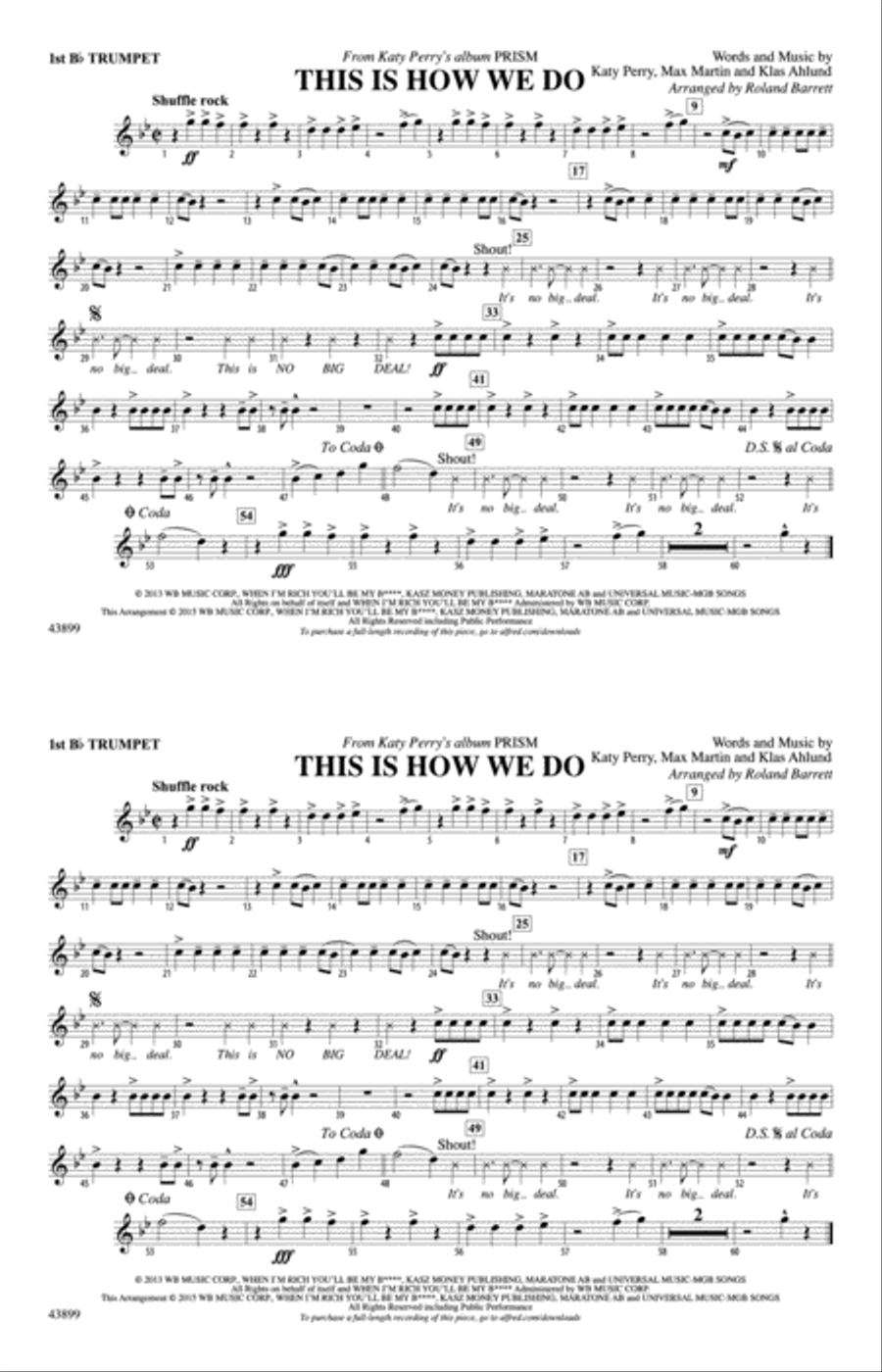 This Is How We Do: 1st B-flat Trumpet Marching Band scores gallery preview page 1